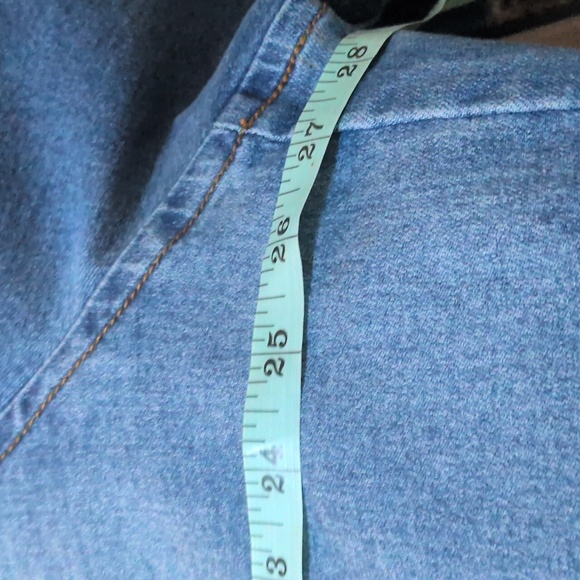 VENUS Women's Denim Trench Coat New Without Tags Belted Waist Size 2X - Picture 7 of 9